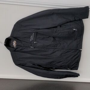 Harley Davidson Motorcycle Jacket Black Nylon Embroidered Logo Size‎ L